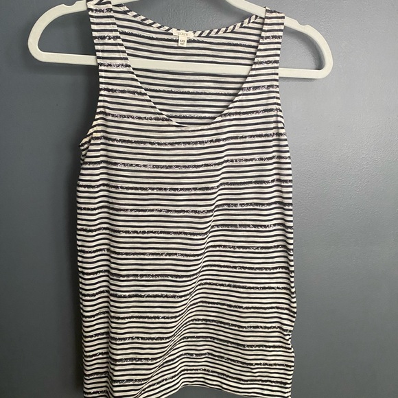 J. Crew navy/white stripe sequin tank - XXS - Picture 2 of 8